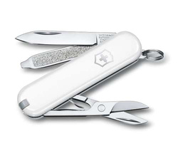 Scyzoryk Victorinox Classic SD, biały w zestawie ze skórzanym etui 0.6223.7G49