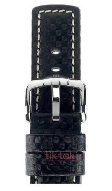 Pasek Hirsch do zegarka Carbon L 22 mm /Czarny 02592050-2-22