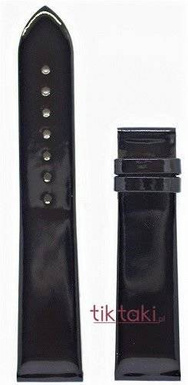 Pasek Tissot T610014624 XL do zegarka Tissot Bellflhour T11142551 , T11152551 ,  T11132551 / Czarny lakier / 18 mm
