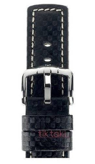 Pasek Hirsch do zegarka Carbon L 22 mm /Czarny 02592050-2-22