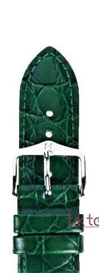 Pasek Hirsch do zegarka Crocograin 14mm /Zielony/Sprzączka w kolorze złotym