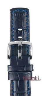Pasek Hirsch do zegarka Grand Duke L 24 mm /Granatowy 02528080-2-24