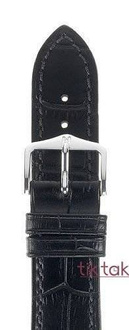 Pasek Hirsch do zegarka Duke L 24 mm /Czarny 01028050-2-24