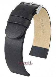 Pasek Hirsch do zegarka Scandic L 24 mm /Czarny 17872050-2-24