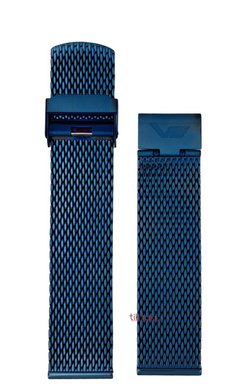 Bransoleta do zegarka Vostok Almaz 22 mm / Stalowa z połyskiem /Niebiska Mesh 