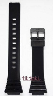 Pasek do zegarka Casio W-215H-1A(10435844) / Czarny lakier