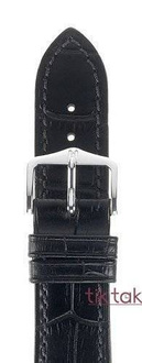 Pasek Hirsch do zegarka Duke L 22mm /Czarny 01028050-2-22