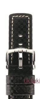 Pasek Hirsch do zegarka Carbon XL 22 mm /Czarny 02592250-2-22