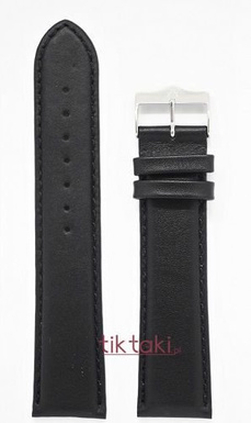 Pasek do zegarka Atlantic /Czarny gładki /22 mm