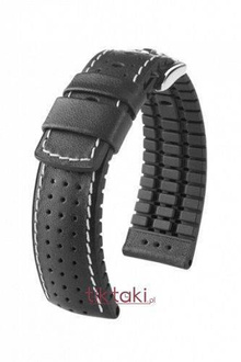 Pasek Hirsch do zegarka Tiger L 24 mm / Czarny 0915075050-2-24