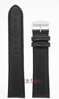 Pasek do zegarka Atlantic  /Czarny gładki /22 mm