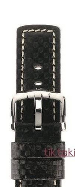 Pasek Hirsch do zegarka Carbon 22 mm /Czarny 02592250-2-22